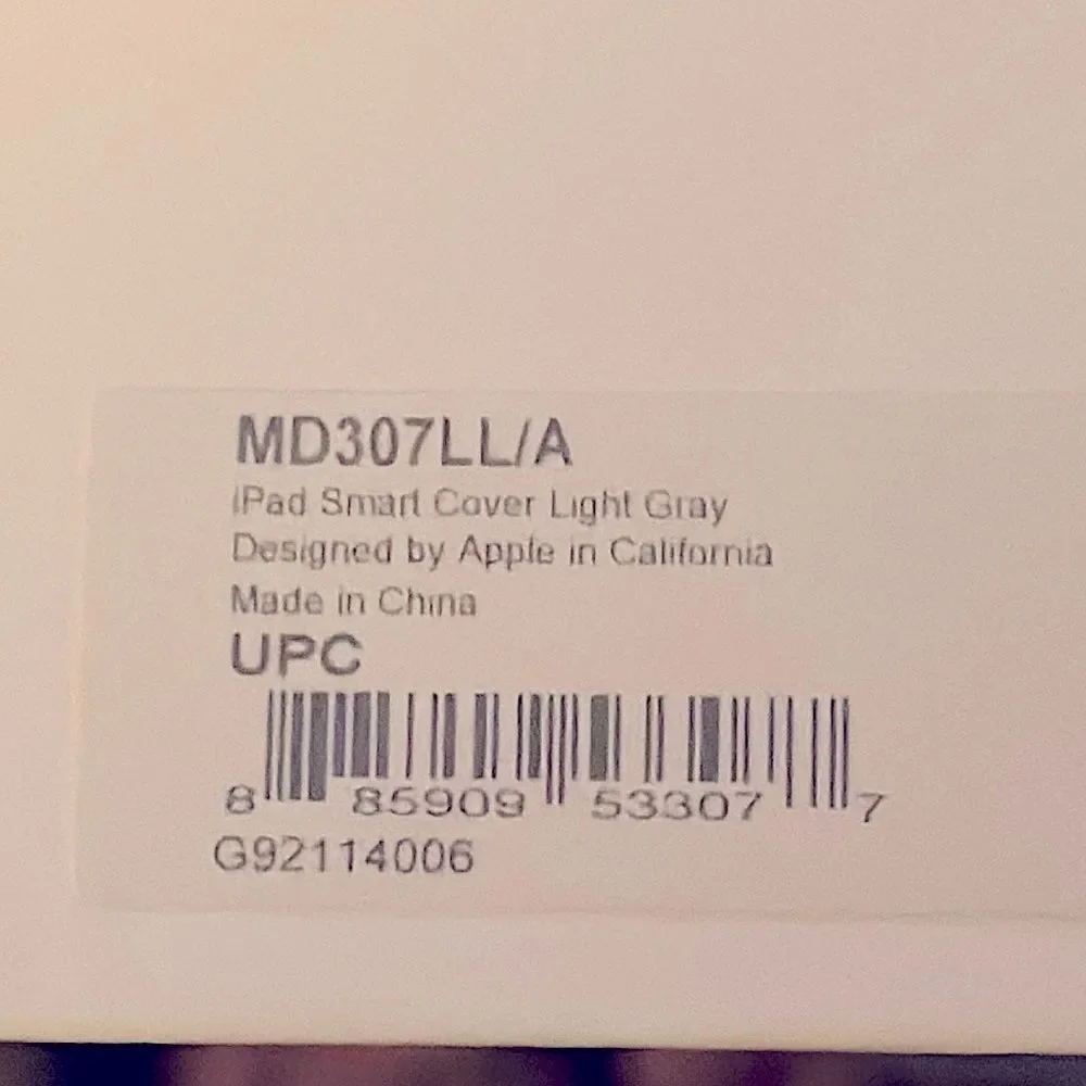Authentic Apple Smart Cover Case for iPad 2nd 3rd 4th Generation - Light Gray